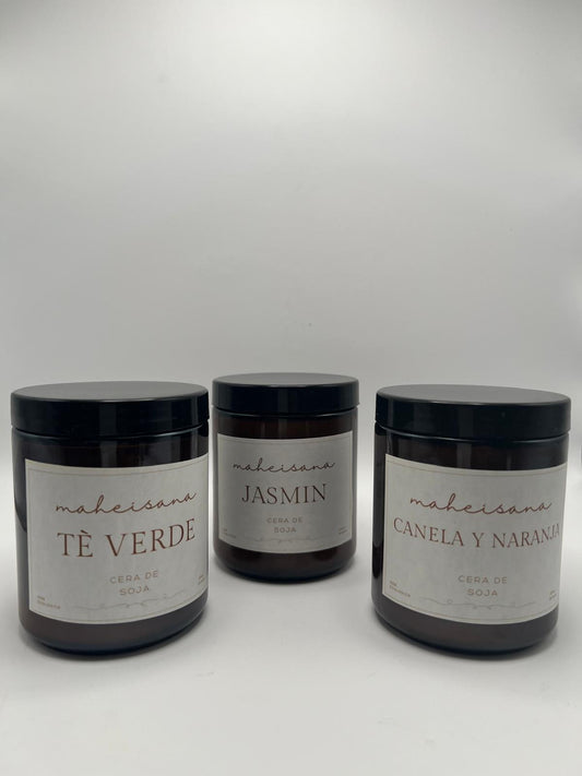 VELA ECOLOGICA AROMA - AMBAR Y SANDALO