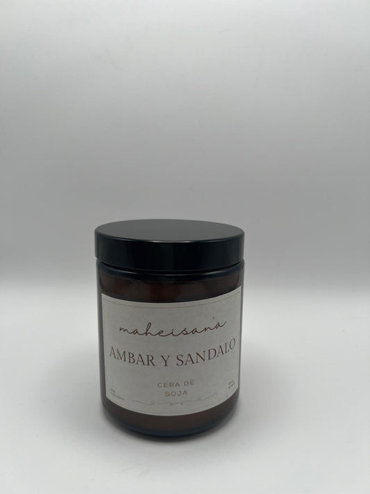 VELA ECOLOGICA AROMA - AMBAR Y SANDALO